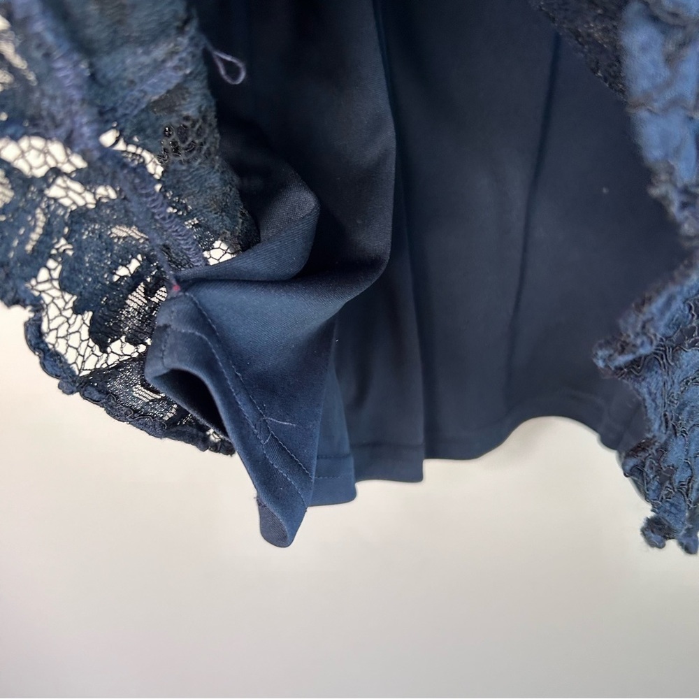 Karl Lagerfeld Navy Blue Lace Shift Dress Size 14 - Picture 9 of 11